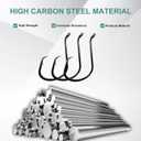 Fishing Hooks, Circle Hooks, Offset Circle Hooks, High Carbon Steel for Saltwater Fishing 50/25 Pack