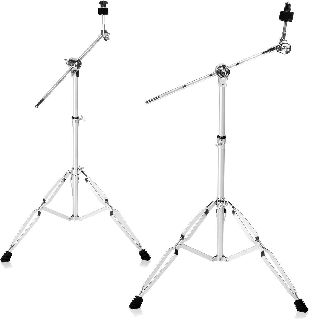 2Pack Standard Cymbal Boom Stand Double Braced Adjustable Cymbal Stand 28"-47.2" for Drum Hardware Percussion Mount Holder Gear Set Drum Hardware Set for Mounting Crash, Ride, Splash Cymbals