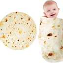 Tortilla Blanket, Baby Burritos Swaddle Blanket, Taco Blanket for Newborn Toddler, 285 GSM Soft Flannel Wearable Wrap Funny Gifts for Baby Shower Boy Girl 0-3 6 9 Months, 36 inch