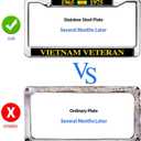 Vietnam Veteran Gift License Plate Frame Chrome US Army Veteran Fade-Resistant License Plate Frame (FPjunshiwaiwei302)