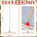 6 Pack 18 Inches Push Broom Outdoor Heavy Duty Multi-Surface Garden Brush Broom with 47" Long Handle Floor Scrub Brush for Deck Driveway Patio Garage Yard Concrete Floor Cleaning
