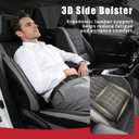 Car Seat Covers , Luxury Breathable Waterproof Faux Leatherette Car Seat Covers Cushion Protectors with Lumbar Support, Car Seat Cushion, Universal Fit Most Cars (Black-Gray, Full Set - 5 Seats)