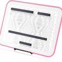 Flutesan 8 x 12 Inches Knitting Pattern Holder with 4 Replacement Magnets Knitting Chart Keeper Cross Stitch Magnetic Board Cross Stitch Accessories and Supplies for Crochet(Pink Border)