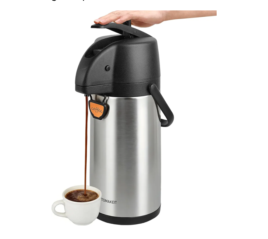 Airpot Coffee Dispenser Thermal with Pump,3L/102 Oz Insulated Stainless Steel Large Airpot Coffee Carafe Lever Action for Hot/Cold Water,Thermal Carafe for Hot Cocoa for Parties