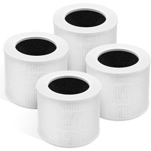 4 Pack Core Mini HEPA Filters for LEVOIT Core Mini Core Mini-P Air Purifier Replacement Filter 3-in-1 HEPA, High-Efficiency Activated Carbon, Replace Part Core Mini-RF