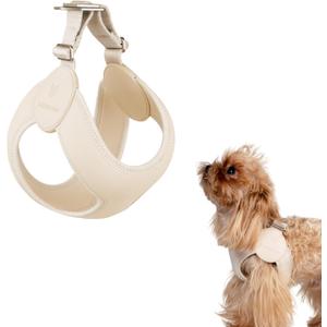 Ultra Comfortable Dog Harness Adjustable Soft Dog Vest, Alloy Buckle Closure Lightweight Stretchy Puppy Harness Step in for Small Sized Dogs Walking Training (Linen, 2XS)
