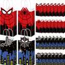 Ouvibor 24 Pcs Hero Party Favors Bags Super Theme Hero Goodie Candy Bag Gift Bags with 4 Different Types Comic Paper Bags for Birthday Party Baby Shower Decorations