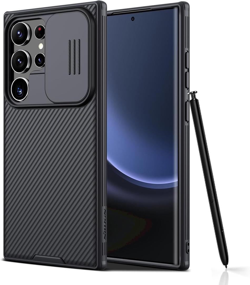 Nillkin Galaxy S24 Ultra Case, CamShield Pro for Samsung Galaxy S24 Ultra Case with Slide Camera Cover, S24 Ultra 5G Slim Phone Case 2024 6.8'' (Black)