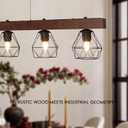 5-Light Kitchen Island Lighting, Farmhouse Linear Light Fixtures Over Table