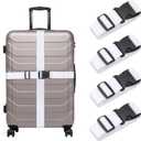uxcell 4 Pcs Luggage Straps for Suitcases, Adjustable Luggage Connector Strap Buckle Travel Suitcase Bag Strap Belt Luggage Accessories for Travel Suitcase Bag Connect, White