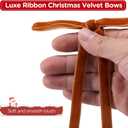 2 x 24Pcs Velvet Ribbon Bows for Christmas Tree, Christmas Wreath Bows,Vintage Rustic Ornaments for Garland, Wreath, Gift Wrapping, Treat Bags and DIY Holiday Decorations (5" x 7") (Camel)