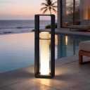 MVBT 29" Tall Solar Floor Lamp, Outdoor Solar Lantern, 3000K Patio Lights