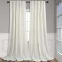 Pitalk 72 Inch Wide Curtains for Living Room 84 in Long 2 Panels Natural Linen Semi Sheer Light Diffusing Window Treatment Pole Pocket Back Tab Ivory Cream Curtains for Bedroom Width 72x84 Length