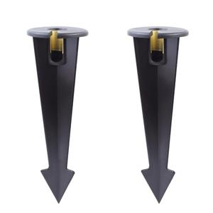 Makergroup Inground Light Stakes, 1/2 NPT Female Thread, 9.5" Sturdy Plastic Stake with Brass Thread, Garden Yard Replacement Spikes for Outdoor Landscape Pathway Lights,Spotlights,Floodlights 2-Pack