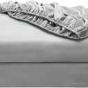 2-Pack Pure Cotton Twin XL Fitted Sheet for Adjustable Bed Split King, 600 TC 16" Deep Pocket Egyptian Cotton Fitted Sheet (2pcs, Twin XL, Gray)