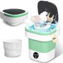 16L Mini Washing Machine with Spin Basket 3 Wash Modes Timer - Deep Cleaning Collapsible Compact Washer Portable Washing Machine - Portable Clothes Washer for Apartment Travel Camping Dorm Hotel Home