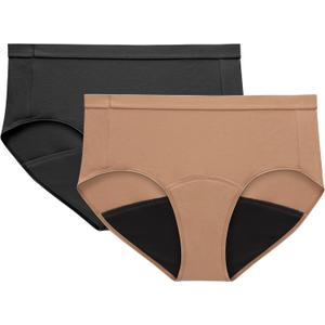 Hanes Women's Just My Size Comfort, Period. Brief Period Underwear, Super Leaks, 2-pack 4XL