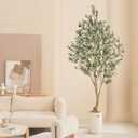 Realead Tall Faux Olive Tree 9ft - Realistic Large Silk Olive Tree Artificial Indoors - Fake Olive Trees with Branches and Fruits - Artificial Olive Trees for Home Office Decor Indoor