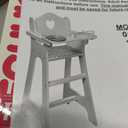Badger Basket Wooden Baby Doll High Chair - Fits 18" Dolls - Includes Tray, Bib & Free Personalization Kit - Best for Toddler Girls for Pretend Play - White with Pink Gingham Seat