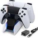 PS5 Controller Charging Station Dock, Dual Charging for Dualsense, playstation 5 Wireless Accessories with Blue LED ON/Off Automatically