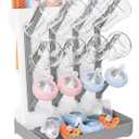 Baby Bottle Drying Rack, Vertical Bottle Rack Dryer Space Saving Bottle Drying Rack Countertop Organizer with Brush Holder for Bottles & Baby Accessories Pacifiers and Pump Part- BPA-Free (Gray)