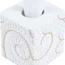 Hymmah Modern Square Tissue Box Cover Holder,Bathroom Accessories Decor Unique Design Tissue Box Cover for Bathroom Vanity Counter Tops Also Great for Bedrooms and Living Rooms