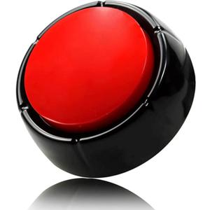 Recordable Talking Button 30 Seconds Record Button Easy Button Answer Buzzers Custom Sound Button for Communication Study Office Home Game Gift(Batteries Included)