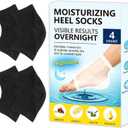 Moisturizing Gel Heel Socks for Dry Cracked Feet - 2 Pairs - Spa Socks for Cracked Heel Treatment - Heal Dry Heels - Night Care Skin - Foot Care for Women & Men (Large, Black)