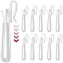 80pcs Plastic Curtain Hooks, Curtain Pinch Pleat Hooks, Heavy Duty Drapery Hooks for Pleated Drapes, Adjustable Drapery Pins Pleated Hooks for Curtains (90mm/ 3.54")