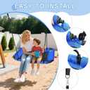 CYFIE 38" Rectangle Platform Tree Swing for Kids, Anti-Fade and Breathable Textile Fabric Outdoor Swing Sets for Backyard with Adjustable Ropes and 2 Hanging Straps, Outdoor & Indoor Use, Blue