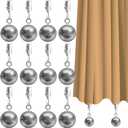 12 Pack Outdoor Curtain Weights, Heavy Duty Drapery Clips for Patio Pergola Cabana Gazebo, Stainless Steel Down Curtain, Garden Flag, Shower Curtains, Tablecloth, Useful Ball