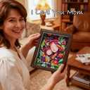 Mom Birthday Gifts from Daughter, Hademade 3D Paper Art Desk Decor for Mama, Mothers Day, Thanksgiving, Christmas, 7.2 x 8.8 Solid Wood Flowers