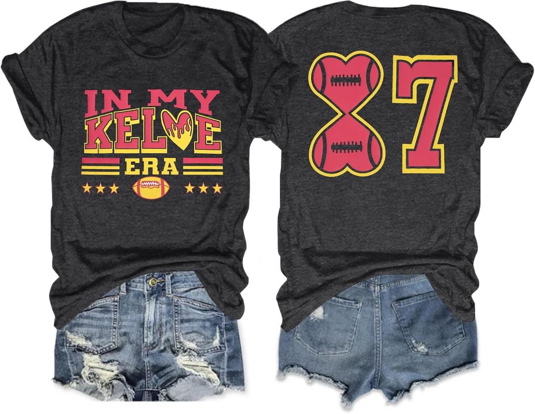 ALLTB in My Game Day Era Shirt Football Shirts for Women Football Graphic Tops Casual Short Sleeve Tee Sports Fan T-Shirts (XXL)