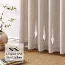 MIULEE Faux Linen Curtains 54 Inch Length 2 Panels Natural Semi Sheer Curtain with Back Tab Rod Pocket, Light Filtering Window Privacy Burlap Drapes for Living Room Bedroom 42W x 54L Linen
