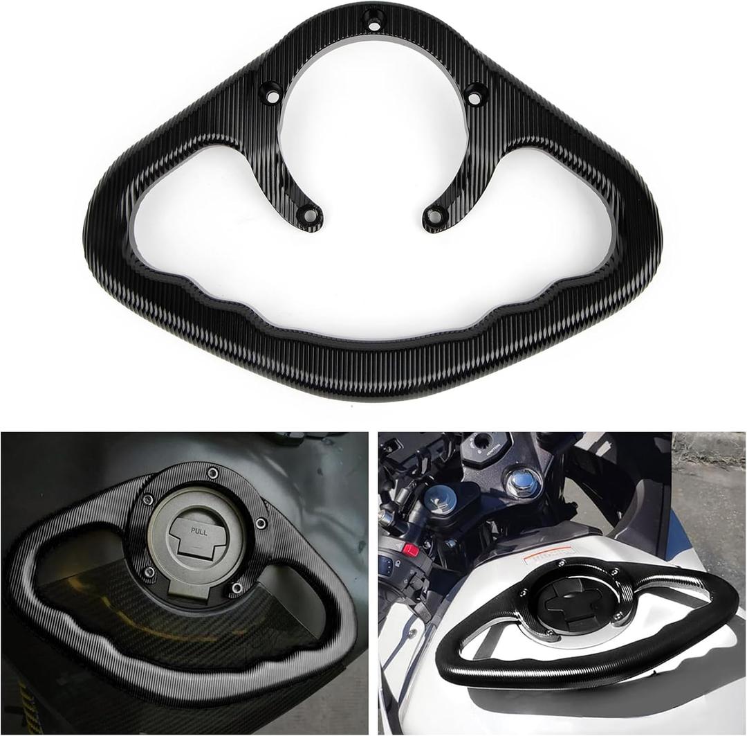 PSLER Fuel Gas Tank Handle Motorcycle Rear Passenger Grab Bar for Ninja ZX14R ZX6R ZX7RR ZX11 ZX10R ER6N ER6F Aluminium Accessories Handle Grips Bar Handlebar 5 Holes(Black)