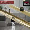 36 Inch Linear Shower Drain, Brushed Gold Shower Drain, Removable Grate, 304 Stainless Steel, Easy to Install and Clean for Bathrooms (Drain Base Not Included), LSD-45A-36G