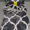 Homemate Heated Blanket Electric Throw - 50x60 Heating Blanket with 10 Fast Heat Levels 8 Hours Auto Off Soft Cozy Flannel Over-Heated Protection ETL Certification Keep Warming in Home (Grey Geometry)