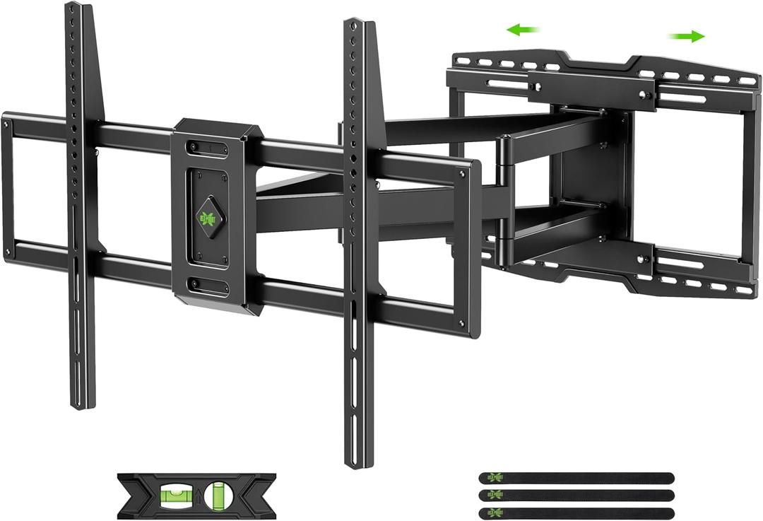 USX MOUNT 8" Sliding Design/Heavy Duty Full Motion TV Wall Mount for 32-120" TVs, Ultra-Large Dual Arm Mount for 16/18/24" Studs with Swivel,Tilt&Level/Preassembled, Max VESA 800x600 up to 165lbs