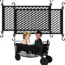 Woanger 2 Pcs Wagon Cargo Net for Stroller 13.78 x 27.56 Inch Heavy Duty Stretchable Foldable Cargo Net for Extra Storage Space Large Storage Capacity Net Wagon Accessories