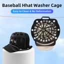 Silicone Hat Washer Cage Hat Cleaner for Baseball Caps, Rust-Proof & Shape-Saving Design,Ball Cap Washer Fit for Adults and Kids Hats Shaper,Flexible and durableCap holder,Black