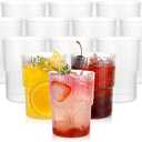 Hioasis 24pcs Clear Plastic Tumblers - 18oz Reusable Cups, BPA-Free & Dishwasher Safe for Beer, Iced Coffee, Juice, and Cold Drink