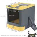 Upgraded Fully Enclosed Cat Litter Box with Lid, Covered Cat Box Enclosure, Anti-Splashing Easy to Clean Kitty Litter Boxes with Drawer, 3 Modes can Use from Kitten to Adult(Yellow&Grey)
