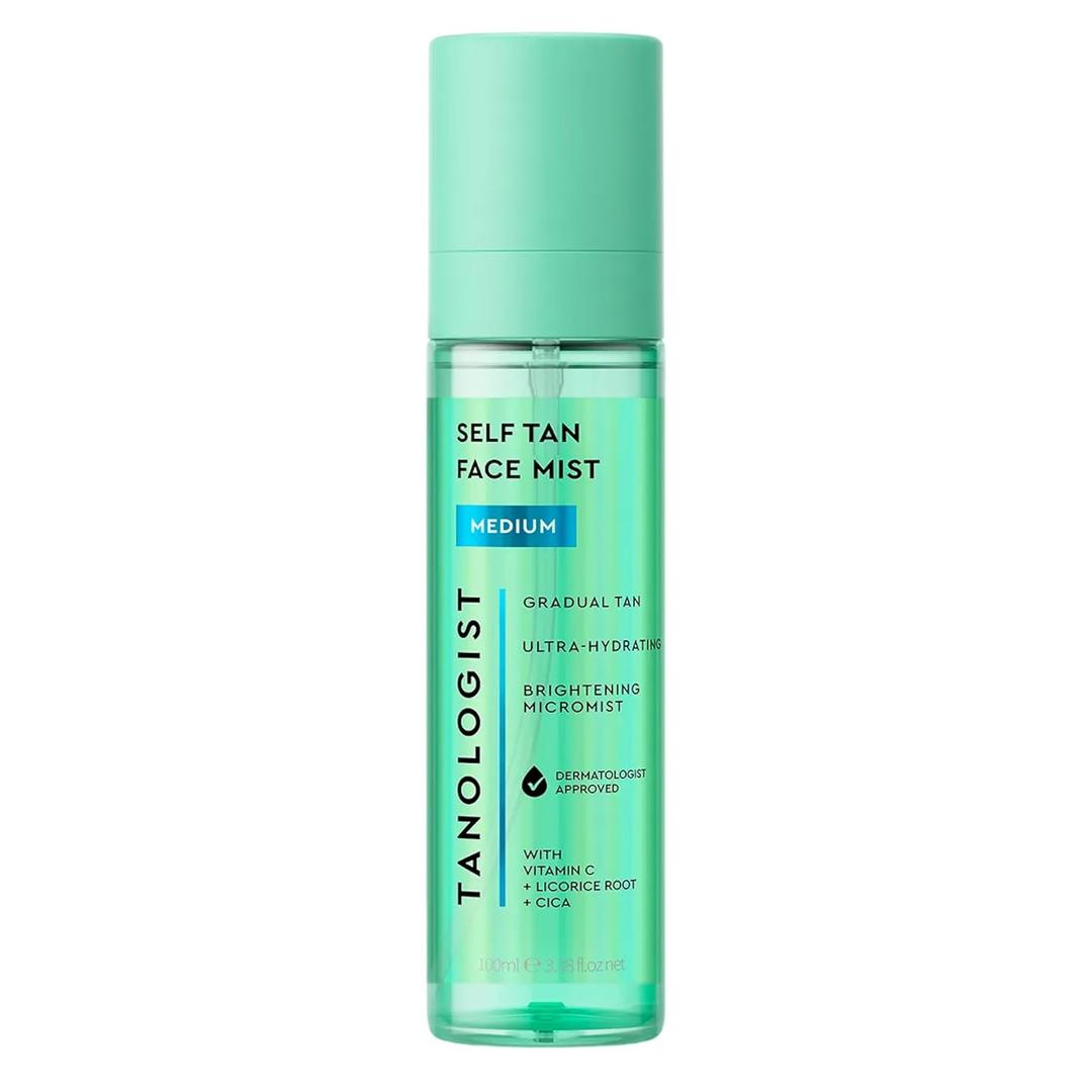 Tanologist Self Tan Face Mist, Medium Shade, Hydrating Tanning Spray, StreakFree, Radiant Finish, ParabenFree, No Fake Tan Smell, For All Skin Types, 3.38 fl. oz/100 ml Bottle