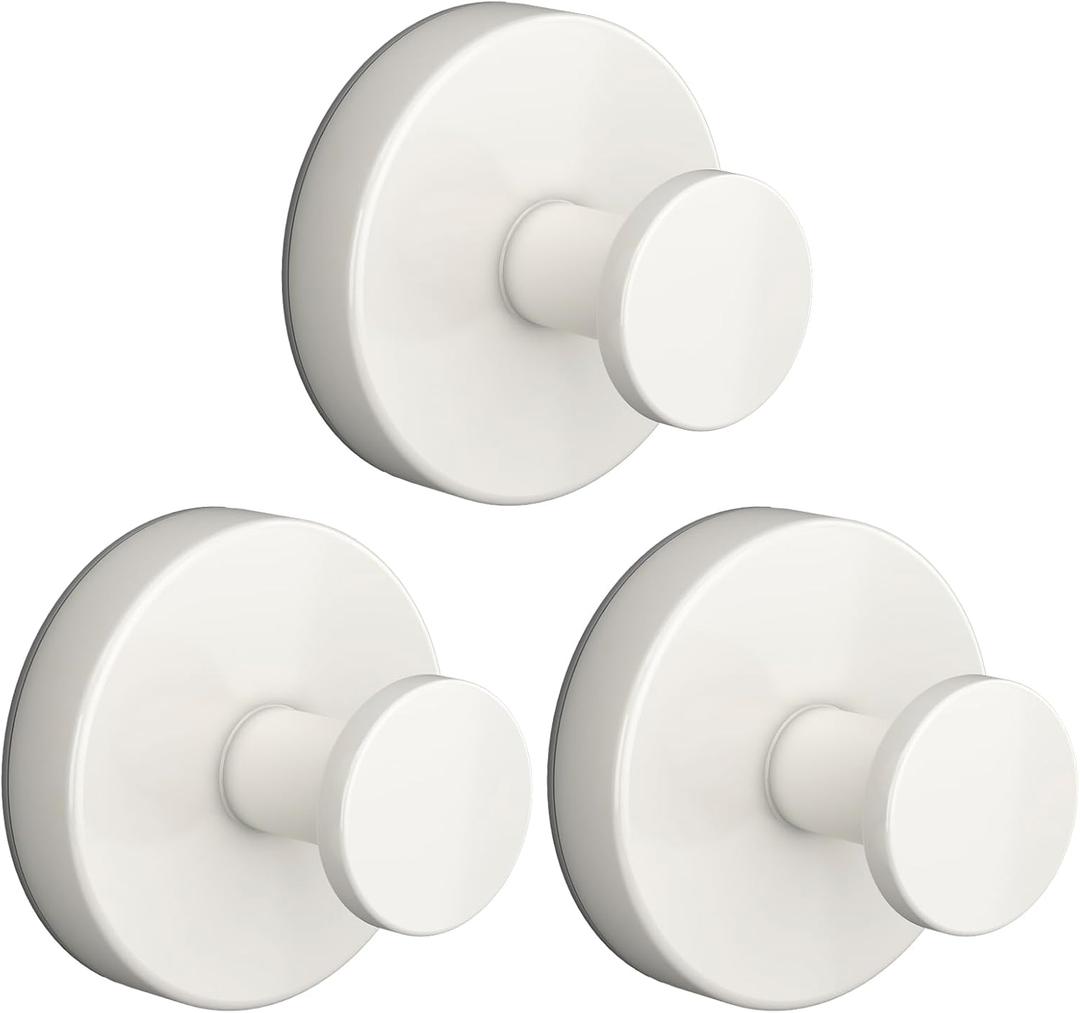 2026 Suction Cup Hooks for Hanging, Shower, No-Drill Removable Heavy Duty Suction Cup Hooks for Towel, Shower, Home Storage, Window, Hanging, Bathroom, Kitchen, Glass Door - 3, White