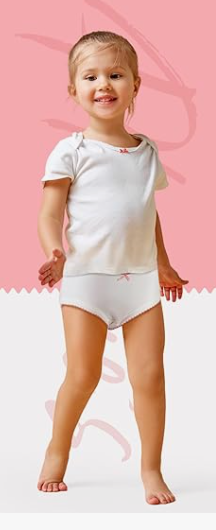 Phennie's Girls' Underwear Soft Cotton Panties Solid White Breathable Kids Girls Underwear Pure Cotton Undies 3 Pack, Size 100