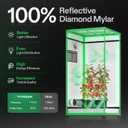 VIVOSUN S336 3x3 Grow Tent, 36"x36"x72" High Reflective Mylar with Observation Window and Floor Tray for Hydroponics Indoor Plant for VS2000/VS3000