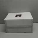 U-QE 100 Pieces White Plastic Plates - White Disposable Plates - Premium Hard Plastic Disposable Plates for Christmas and Party Use Including 50 Dinner Plates 10 '' & 50 Dessert Plates 7.5 ''