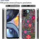 Case for Moto E32/Moto E32S/Moto G22 XT2231-2 Case with Tempered Glass Screen Protector, Floral Crystal Clear TPU Shockproof Protective Armor Cover for Motorola Moto G22 (Floral Prints)