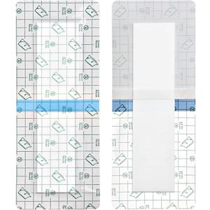 Waterproof Incision Bandages for Large Wounds Knee Hip Replacement Adheisve Island Dressing Bandaid Tape Post Surgical Shower Protector, No Glue On Center 4 x 10 Inch (Pack of 14)