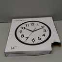 AKCISOT 14 Inch Wall Clock Silent Non-Ticking Modern Wall Clocks Battery Operated - Analog Classic Clock for Office, Home, Bathroom, Kitchen, Bedroom, School, Living Room(Black)